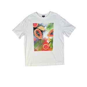 Express relaxed fit men's tshirt tropical graphic fruit palm leaves Large